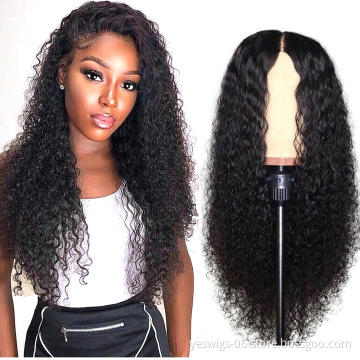 Wholesale European Virgin Hair Women Curly Wig Cuticle Aligned Swiss Lace Closure Human Hair Kinky Curly Wig Undetectable Knots